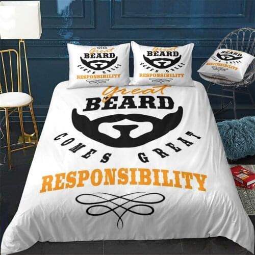 Great beard Great respon Duvet Cover Comfortable Quilt Home Decora Design Universal Bedding Set Bedclothes+Pillowcase 3pcs
