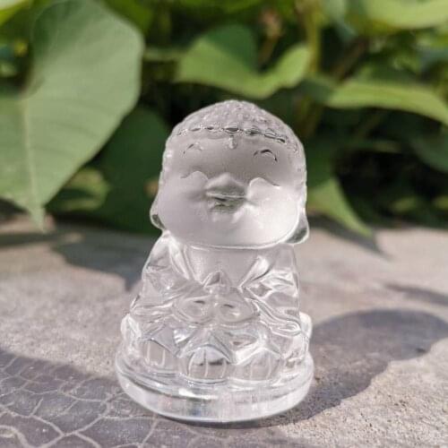 45mm Natural clear quartz crystal Buddha Carved Rock crystal statue of the Buddha