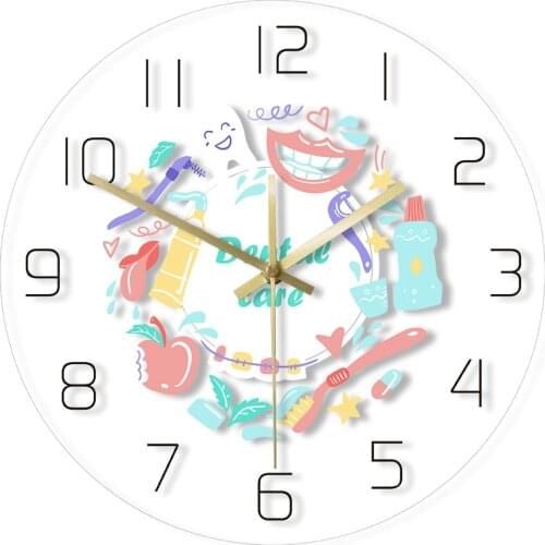 Dental Care Dentist Acrylic Wall Clock Stomatology Print Wall Watch Oral Medicine Dental Clinic Decoration Personalized Gift