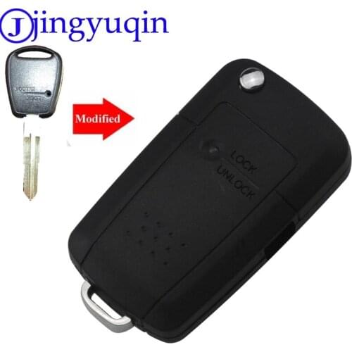 Jingyuqin Remote Folding Flid 1 Button Car Key Case Shell Cover For Hyundai Null Uncut Blade