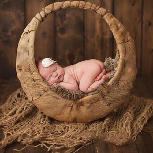 Newborn Photography Prop Chunky Burlap Layer Net Hessian Jute Backdrop Blanket