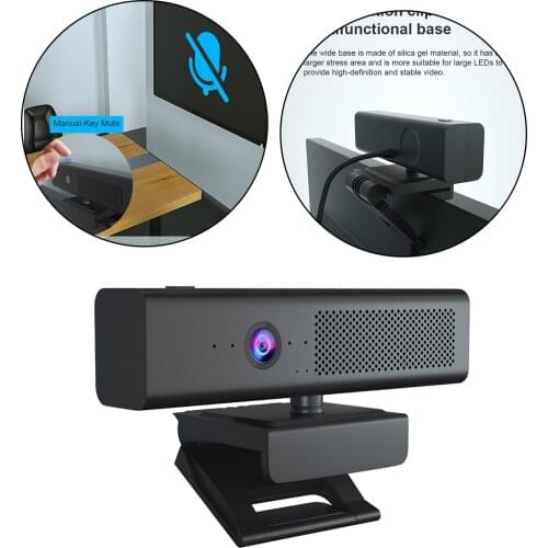 H720 1080P USB Autofocus Webcam with Microphone for Windows Android Live Streaming Online Class Business Conference PC Desktop