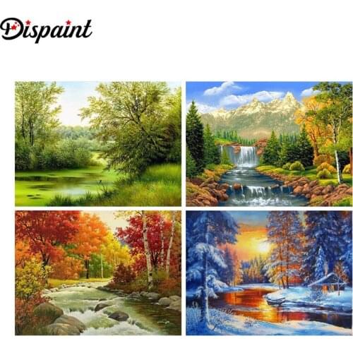 Dispaint Full Square/Round Drill 5D DIY Diamond Painting "Tree Sunset scenery" 3D Embroidery Cross Stitch 5D Home Decor Gift