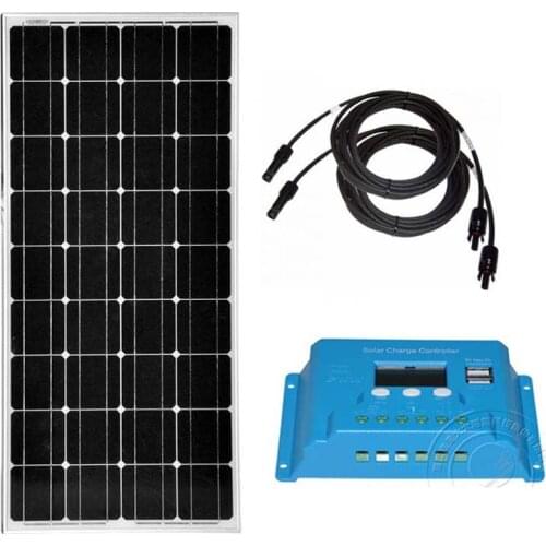 12v 100w Solar Panel China Kit Solar Battery Charger Solar Charge Controller 12v/24v 10A Rv Motorhome Mobile Solar Charger LM