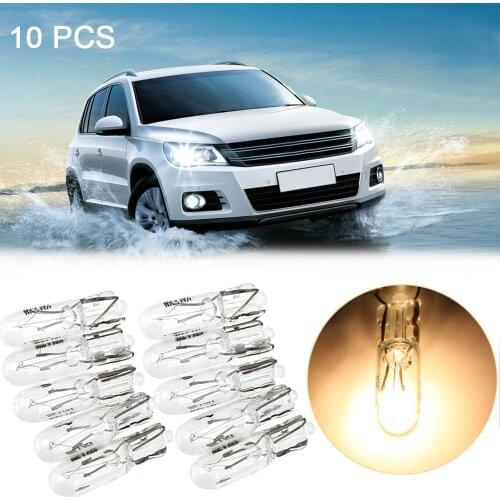 LEEPEE 10pcs Car Instrument Lamp T5 286 Halogen Bulb Auto Lamps 1.2W 12V Side Wedges Lights Warm White Color Car-styling