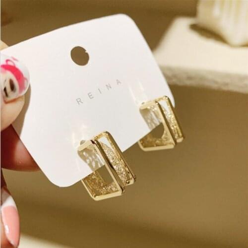 JUWANG INS Hot Sale Luxury Brincos Stud Earrings Cubic Zirconia Gold Color Vintage Earrings Jewelry For Women Kolczyki Aretes