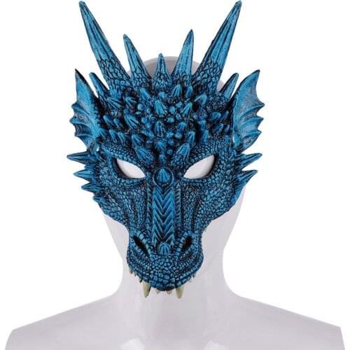 Halloween mask foreign trade hot sale carnival dance party carnival party PU foam 3D animal dragon mask