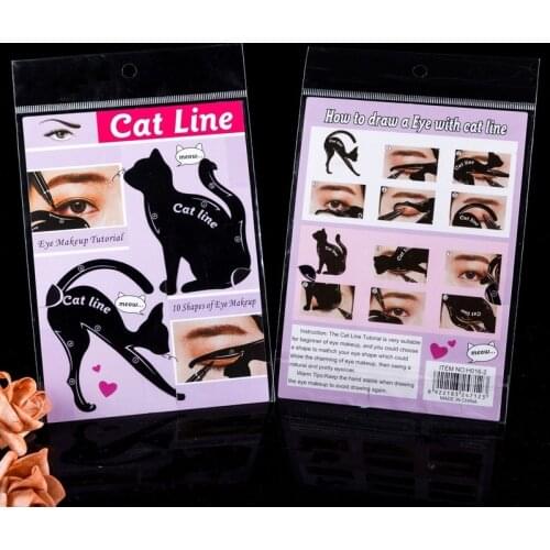 Cat Line Pro Eye Makeup Tool Eyeliner Stencils Template Shaper Model Beauty Kits Eyelash Shaper Eye Liners Tutorial Set