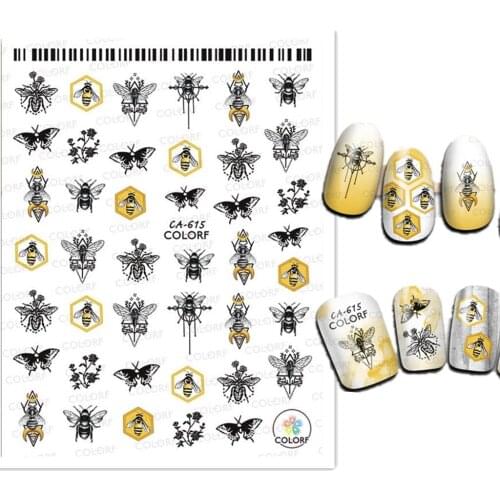 Newest CA-615 insect design nail sticker 3d Japan Korea style nail decal template DIY nail decoration accessory