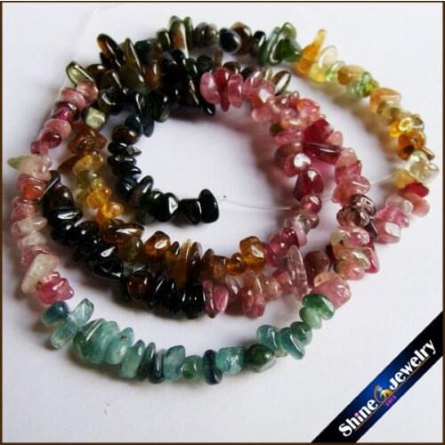 15" Strand 5-8mm Genuine Natural Tourmaline Chip Gems Freeform Gravel Crystal Loose Beads Jewellery Making Material Stone