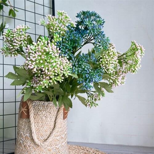 NEW berry branch with leaves artificial flowers for home garden DIY decoration fake plants flores artificiales