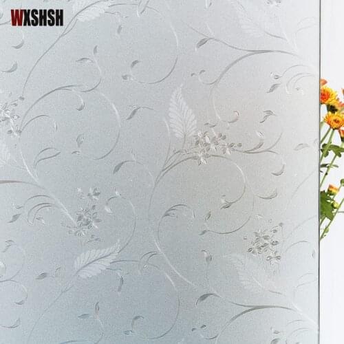 Window Film Static Cling Vine Flower Pattern Home Decor Privacy Protection UV-Proof Reusable Explosion-Proof Frosted Window Foil