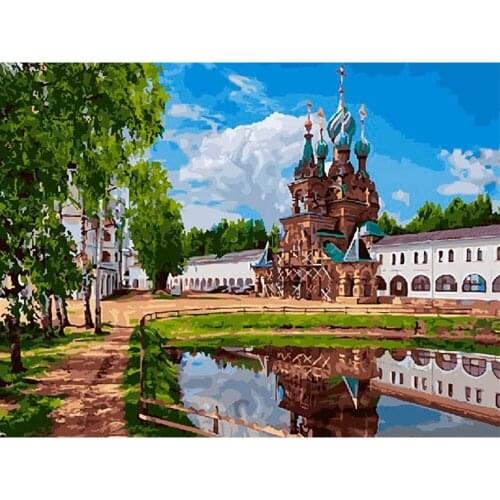 Landscape DIY Embroidery Cross Stitch 11CT Kits Craft Needlework Set Cotton Thread Printed Canvas Home Dropshipping