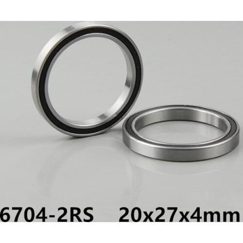 50pcs 6704-2RS 20*27*4 rubber sealed thin wall deep groove ball bearings 6704RS 6704 2RS 20x27x4 mm
