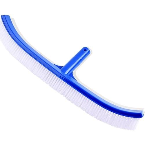 Swimming Pool Brush, 18 Inch Heavy Duty Swimming Floor & Wall Pool Brush, Curved Ends Bristles Pool Brush Head