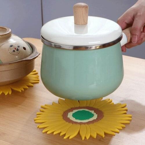Silicone Trivets Pot Mat Sunflower Pan Pot Holders Heat Resistant Non Slip Hot Dish Trivet Kitchen Dining Table Countertop #BL1