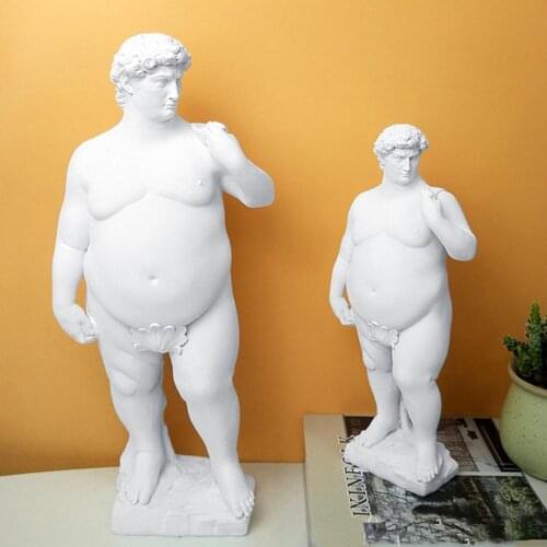 Fat David Statue Figurines Art Sculpture Resin Craft Home Garden Decor Ornaments Decoration Living Room Aesthetic Decor Wholesal