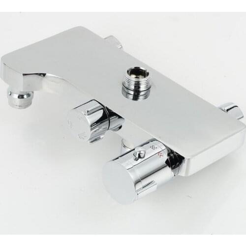 Dual handle thermostatic faucet mixer tap, Copper shower faucet thermostatic mixing valve, Bathroom wall mounted shower faucets