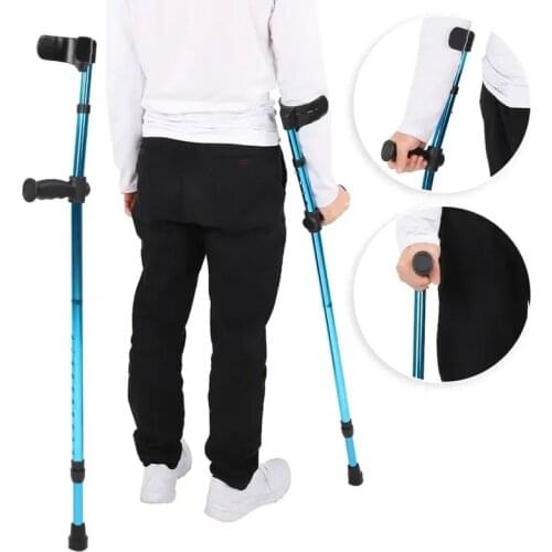 Portable Folding Walking Stick Adjustable Telescopic Underarm Cane Crutches Crutch Aluminum Alloy for Disabled Seniors Elderly