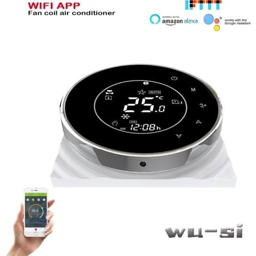 Smart wifi thermostat for 2Pipe cool or heat Works with Alexa Google home,24VAC 95-240VAC