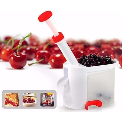 O ring Cherry Pitter cherries cutter Machine Cherry Pitter Core Remover Tool Kitchen Corer Cherry olive Gadget With Container