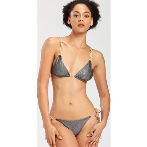 Women Triangle Sexy Bikini Mid Waist Wire Free Solid Women Two Piece Swimwear Elegant Fashion Bikini Bathing Suits 2020 Summer