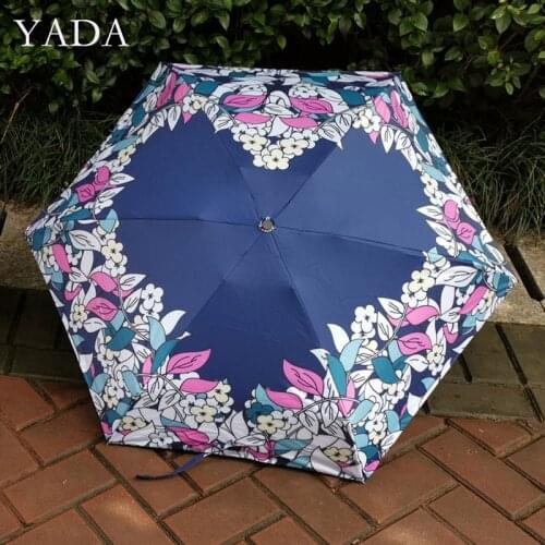 YADA 2020 Ins Love Heart Pattern 5-Folding Rainy Mini Pocket Umbrella For Women Men Anti-UV Small Parasol Umbrellas YD200307