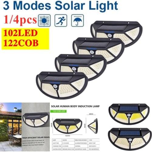 1/2/4 Pack Powerful Energy Solar Light Outdoor For Garden Decoration LED Solar Lamp Powered Waterproof PIR Motion Sensor Street