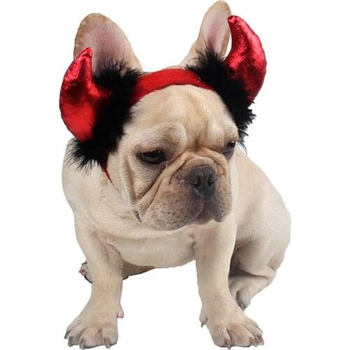 1pc Vampire Little Devil Glitter Horns Cap Pet Cat Dog Doggie Puppy Christmas Hairpin Halloween Pet Hair Hoop Hat Party Decor