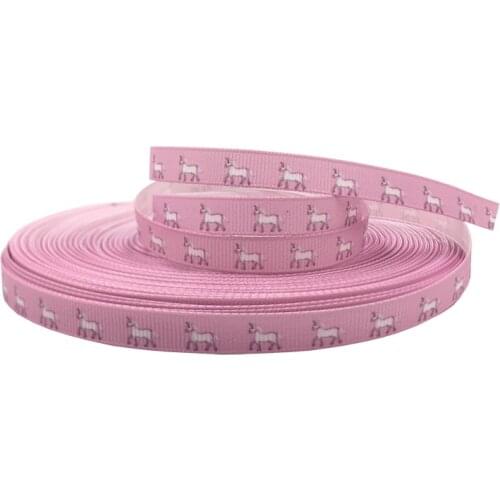 10mm 10 Yards UnicornPrinted Grosgrain Ribbon Wedding Party Decorative Ribbons DIY Hair Bows Handmade Accessories