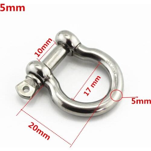 500pieces per lot , stainless steel bow shackle, 5mm size