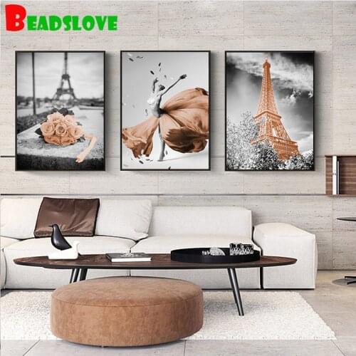 Vintage landscape 5d diy diamond painting cross stitch full drill mosaic tower diamond embroidery rose nordic picture home decor
