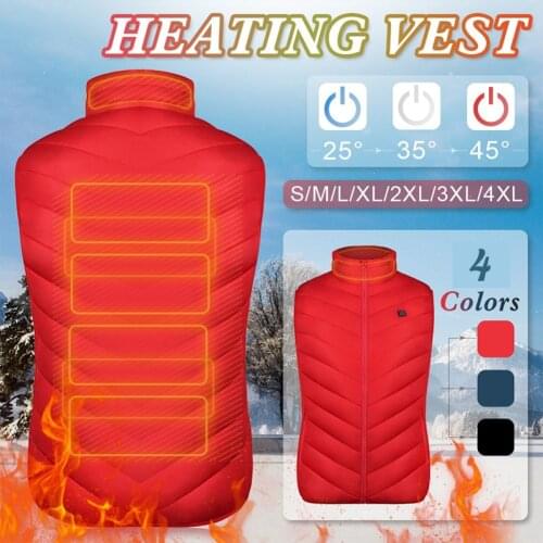 8 Areas Heated Vest Jacket Washable USB Winter Electrical Heated Sleevless Jacket Outdoor Fishing Hunting Waistcoat Hiking Vest