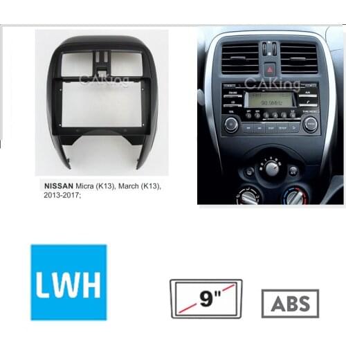 9 inch Car Radio Facia Panel for 2014+ Nissan Sunny N17 Fascia Dash Kit Install Console Trim Plate Adapter Bezel