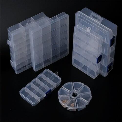 9 Sizes Plastic Storage Jewelry Box Compartment Adjustable Container for Beads Earring Box for DIY Jewelry Rectangle Box Case