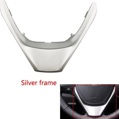 Car Styling For T OYOTA Corolla RAV4 2014 2015 steering wheel Silver frame U-frame