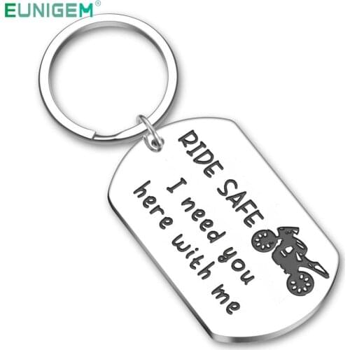 Fathers Day Ride Safe Keychain Biker Motorcycle Keyring Gift for Him Boyfriend Husband Dad Couples Gifts for New Driver Biker