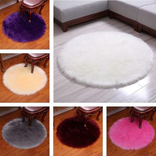 Big Size Fur Fluffy Bedroom Study Room Rugs Round Artificial Wool Shaggy Soft Carpet Large Parlour Alfombra Footcloth