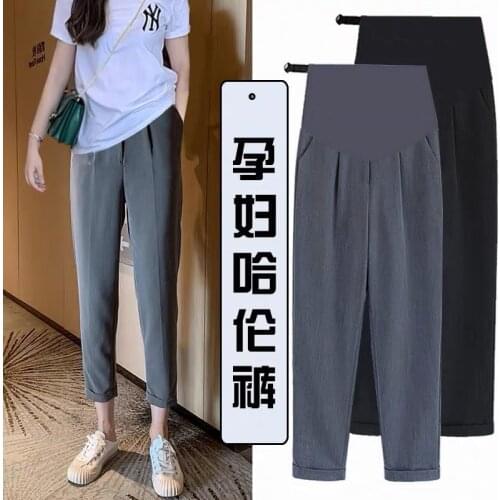 2021 Pregnant Women Pants Spring Autumn Clothes Fashion All Match Moms Casual Leggings Business Attire Pants Maternity Clothes