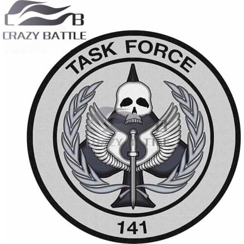 Crazy Battle 13cm x 13cm TASK FORCE 141 Emblem VAN Decal Occlusion Scratch Laptop Car Stickers Cartoon Car Assessoires Decal