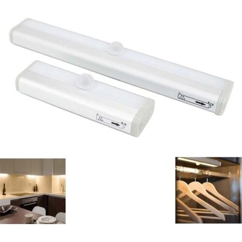 PIR Motion Sensor Lamp 10 LED Wireless Wardrobe Cabinet Stairs Light Under Counter Closet Lighting Magnetic Stick-on Night Light