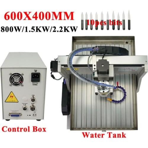 CNC 6040 3axis usb port engraving milling machine wood router metal cutter with water tank Z stroke increased to 130mm cnc bits