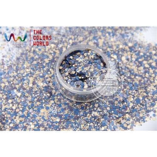 HH2104-217 Mix Colors Hexagon Shape Glitter Sequins for nail art DIY decoration and Halloweens decorations