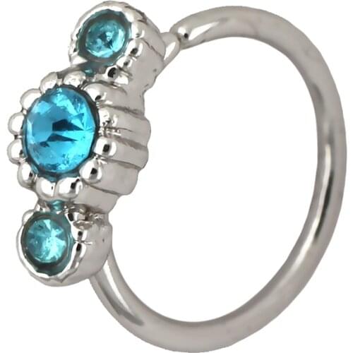 JHJT 20G Nose Ring Surgical Stainless Cubic Zirconia Cartilage Earrings Piercing Nostril Hoop Body Jewelry For Women Men