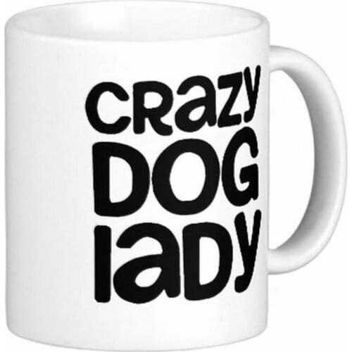 Crazy Dog Lady Classic White Coffee Mugs Tea Mug Customize Gift By LVSURE Ceramic Mug Travel Coffee Mugs