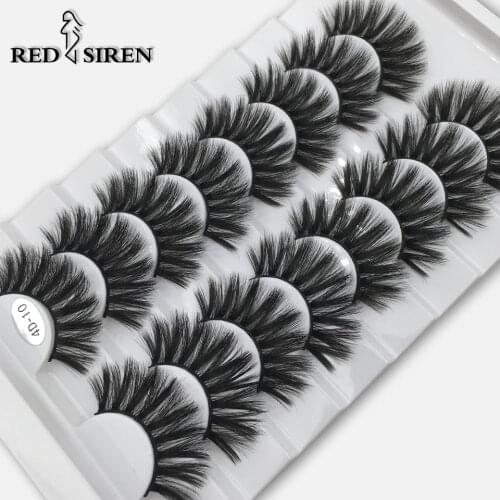 RED SIREN 8 Pairs Eyelashes 3d Faux Mink Lashes Handmade Thick Crisscross Natural Eyelashes Makeup Lash Vendors wholesale Lashes
