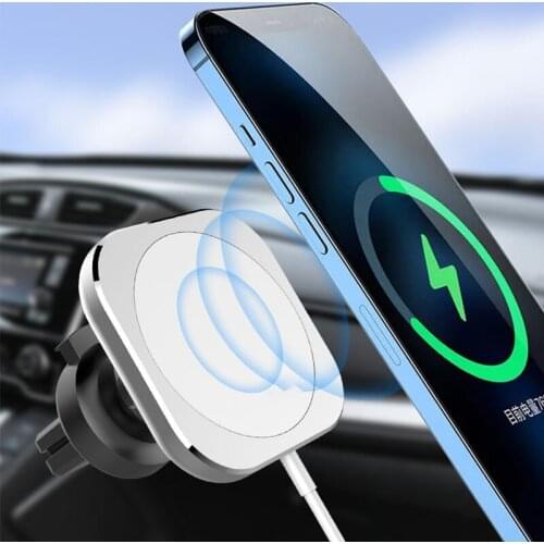 15W Magnetic Wireless Charger For iPhone 12 Pro Max 12 Mini Fast Charging Safe Car Holder Mount Airvent Mobile Phone Stand