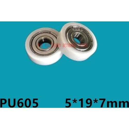 2019 New Arrival Time-limited Plastic Bearing Nylon Wheel Roller Pulley 5*19*7mm 10 Pcs 605 Type With Flat