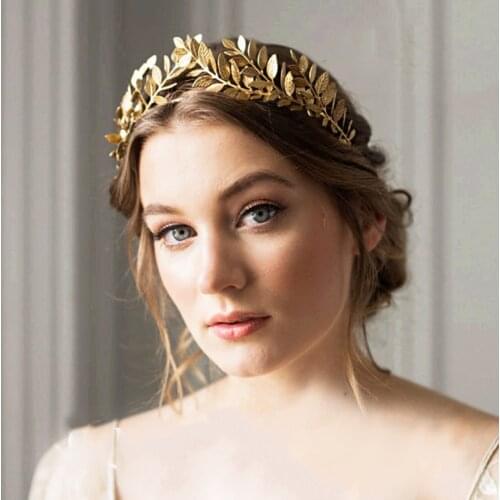 Leaf Style Wedding Party Crown Bridal Tiara Vintage Bride Hair Hoop Golden/Sliver Bride Head Accessories Women Jewelry Hairband