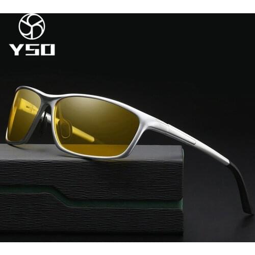YSO Night Vision Glasses Men Aluminium Magnesium Frame Polarized Night Vision Goggles For Car Driving Anti Glare Glasses 2179